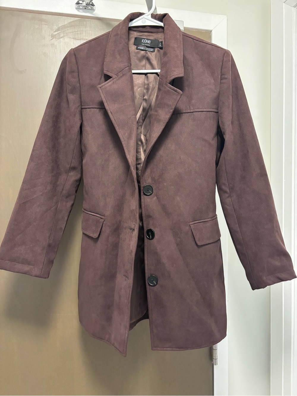 Simons Brown Suede-Effect Tailored Blazer